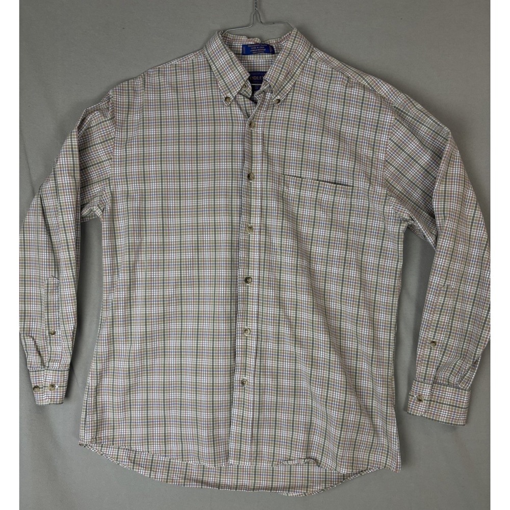 Pendleton Men's Medium Plaid Shirt Wrinkle Resistant Cotton Button Down Long Sle